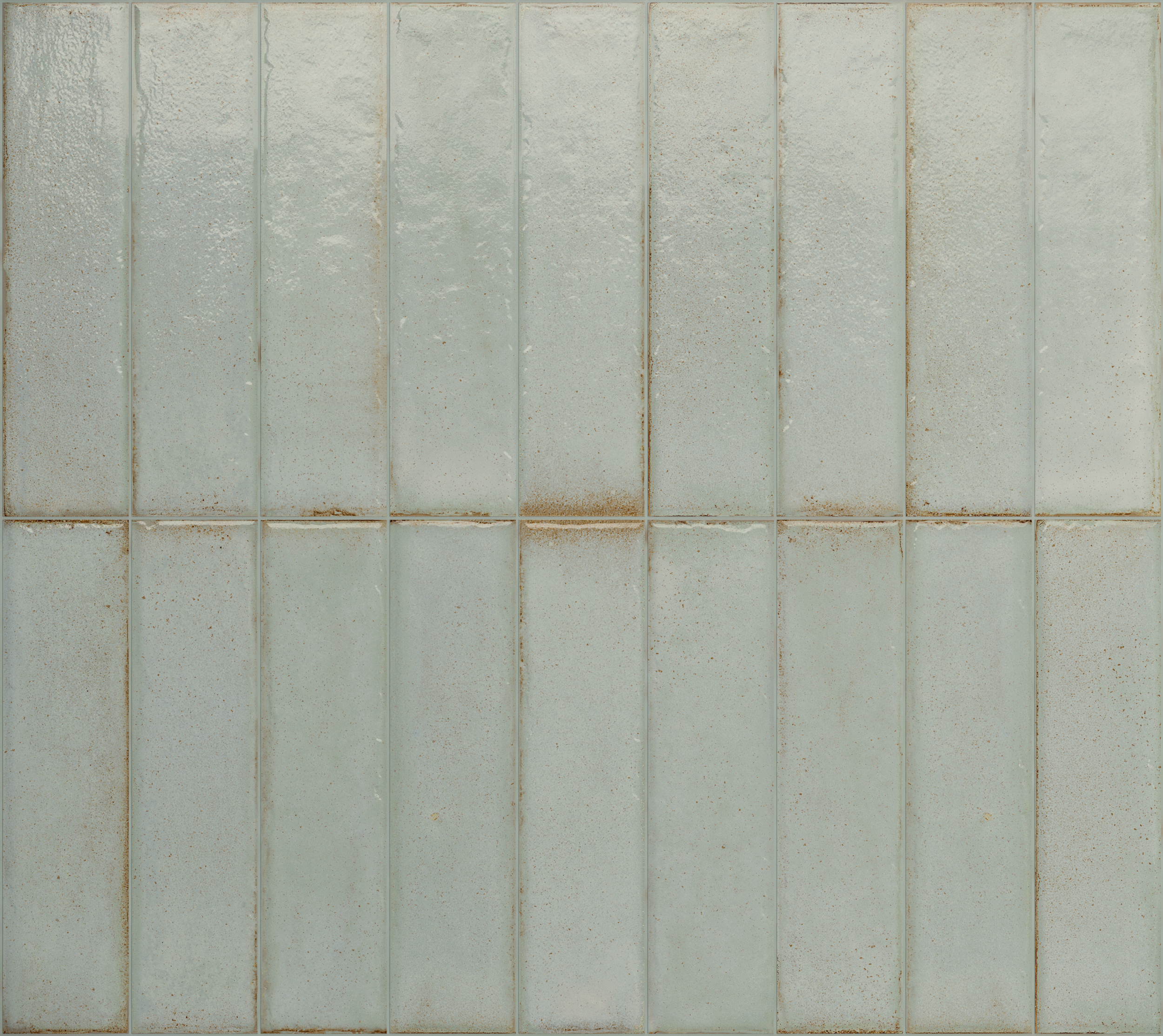 Tetris_BrezeLuc Fliese unregelmäßige Oberfläche 5x20 cm "Tetris Breeze" mint hellgrün glänzend