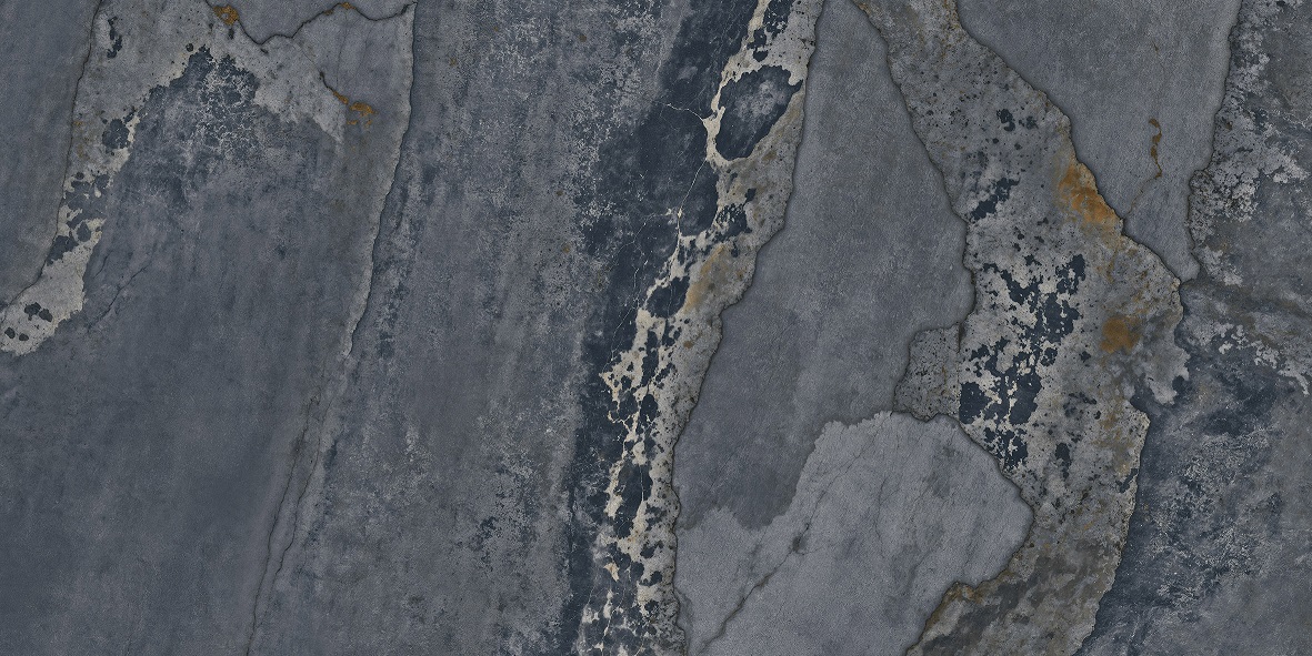 Fliese Metalloptik blau glänzend 60x120cm "Planet Blue" Feinsteinzeug rektifiziert