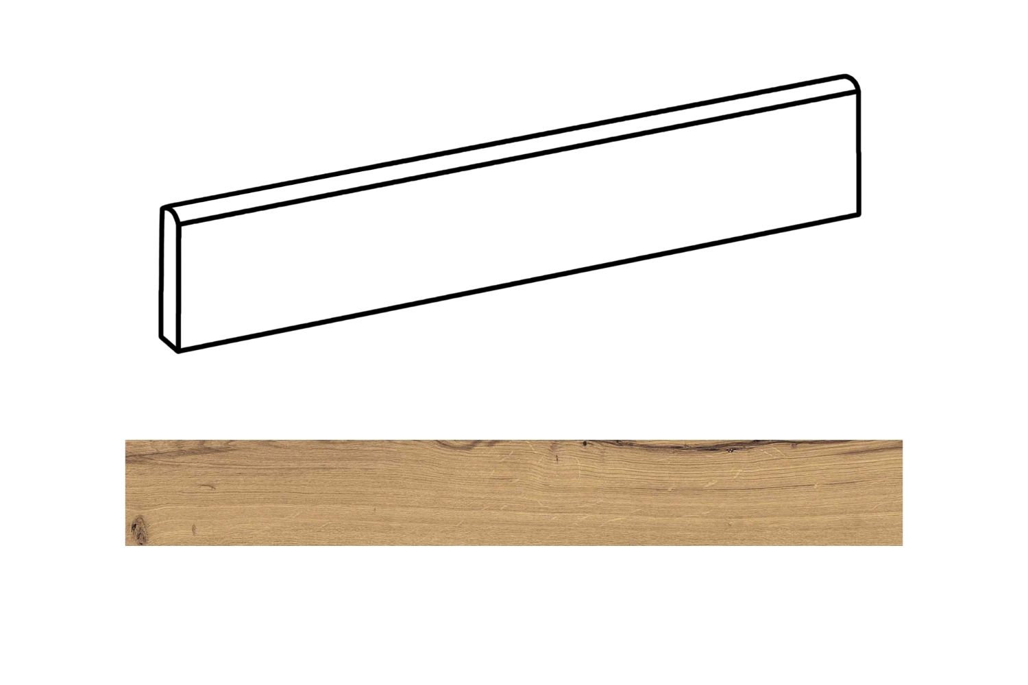 Fliesensockel Holzoptik 7,5x120cm "Bark" in 4 Farben