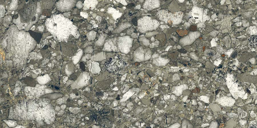 Fliese Terrazzo-Steinoptik grün matt 60x120 cm "Veni Emerald" rektifiziert