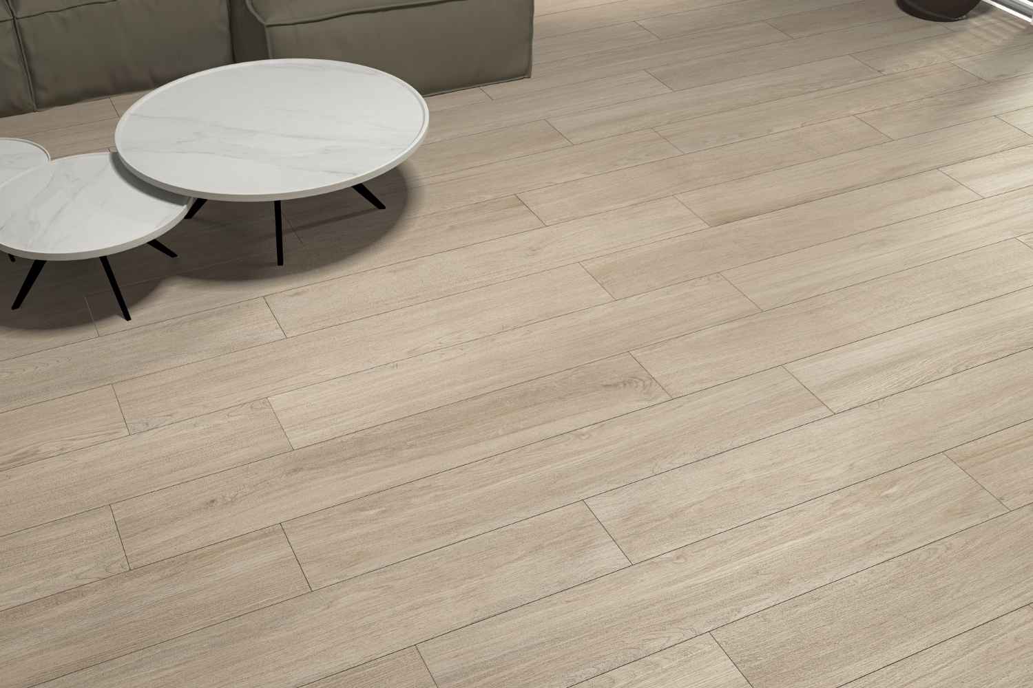 Fliese Holzoptik Eiche hellbraun 20x120cm "Skandi Haya" Feinsteinzeug rektifiziert