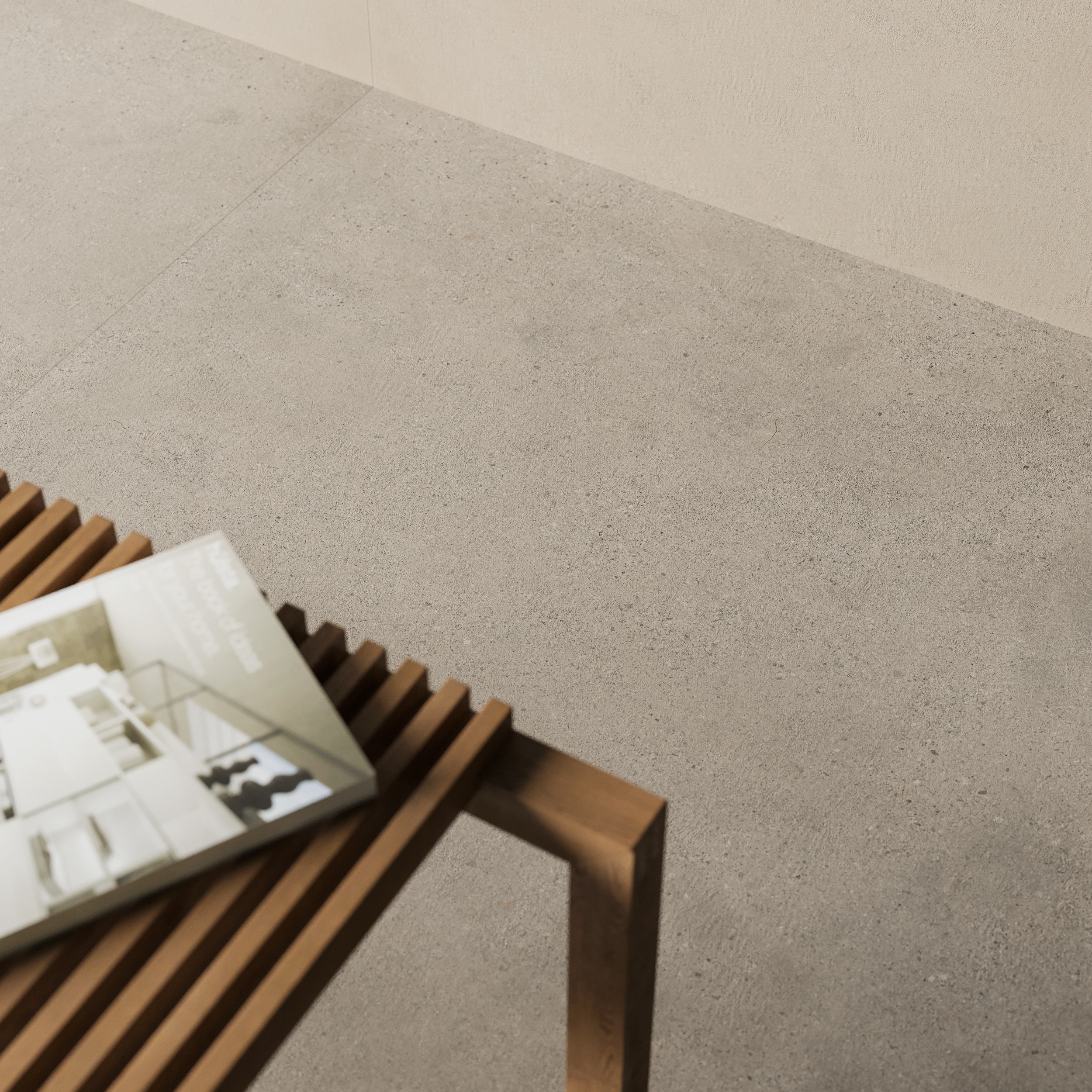 Fliese Zementoptik mit Terrazzo Logico Cement Sant Agostino grau-braun im Flur