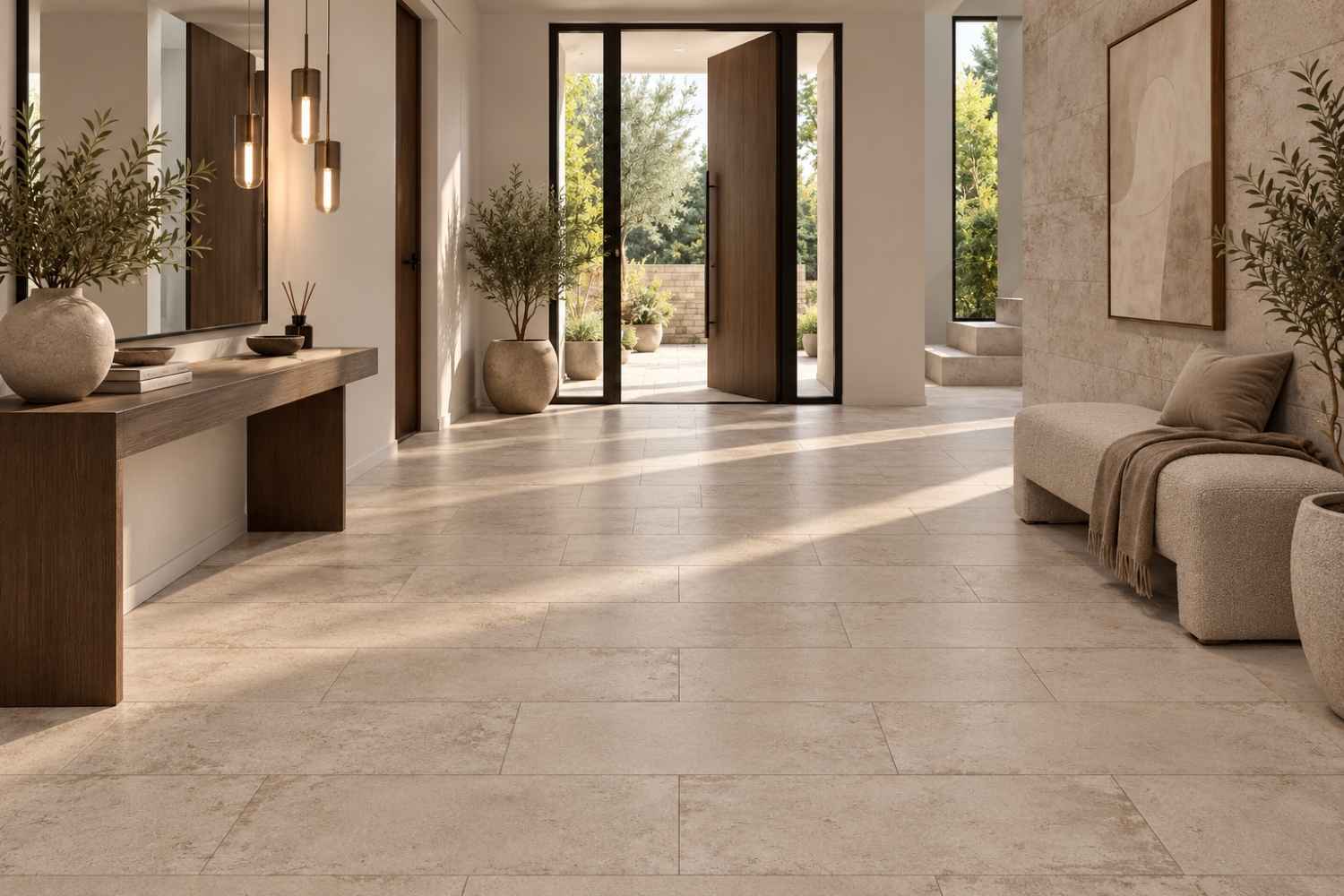 Restposten Fliese Betonoptik Beige 30x60cm matt "Kiruna taupe" Kerateam  Feinsteinzeug rektifiziert
