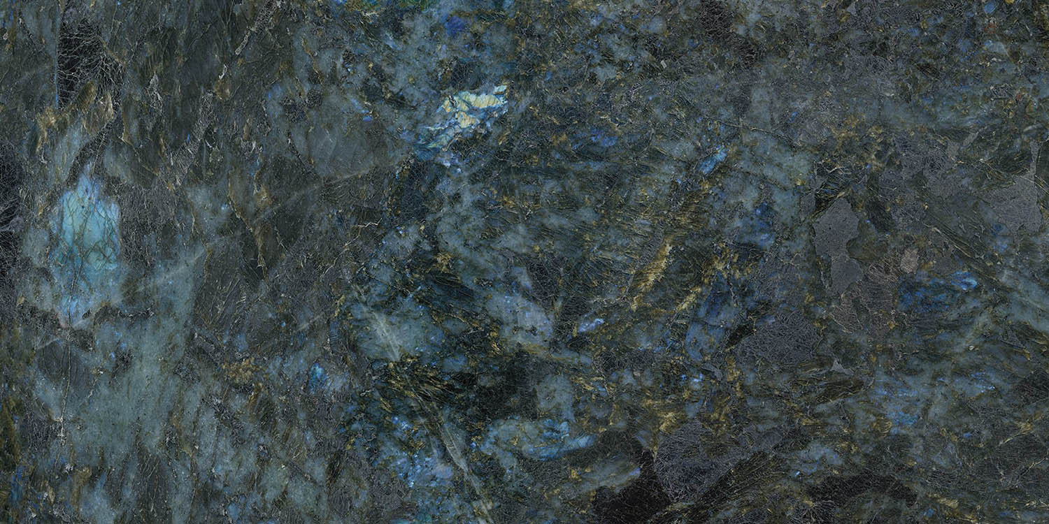 Fliese Marmoroptik blau marmoriert glänzend poliert "Labradorite Blue" Edelstein-Optik  rektifiziert 