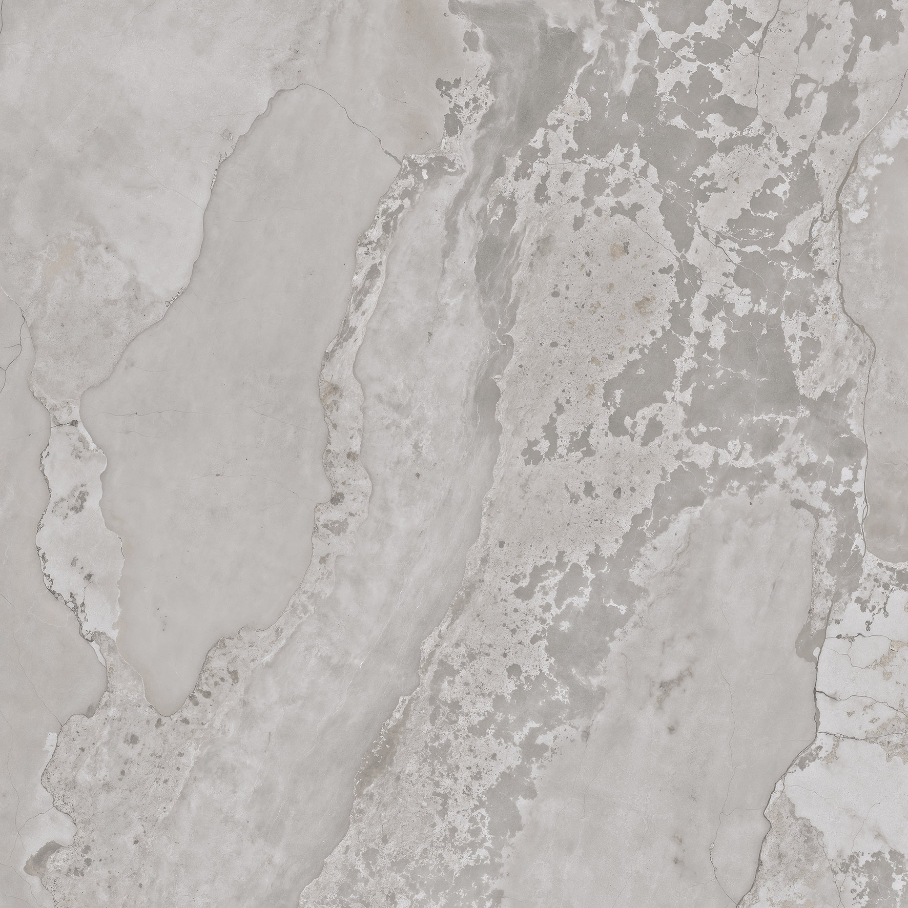 Fliese Metalloptik grau glänzend 90x90cm  "Planet Grey" Feinsteinzeug rektifiziert