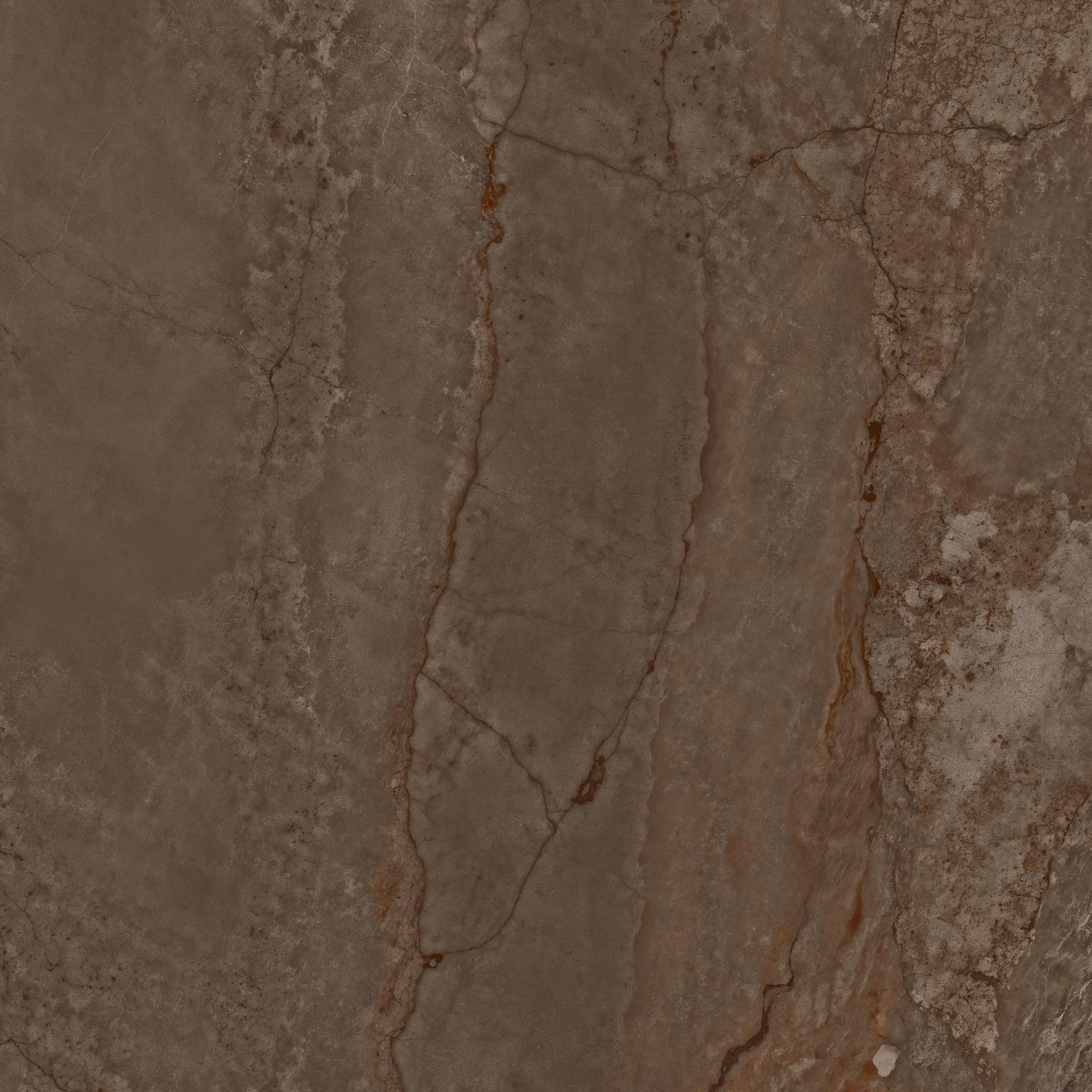 Fliese Metalloptik braun matt 90x90cm "Planet Oxid" Feinsteinzeug rektifiziert - mit fühlbarer 3D-Struktur