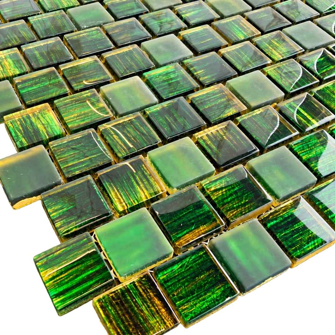 Mosaik Green 29,5x30,5 cm | Grün glänzend