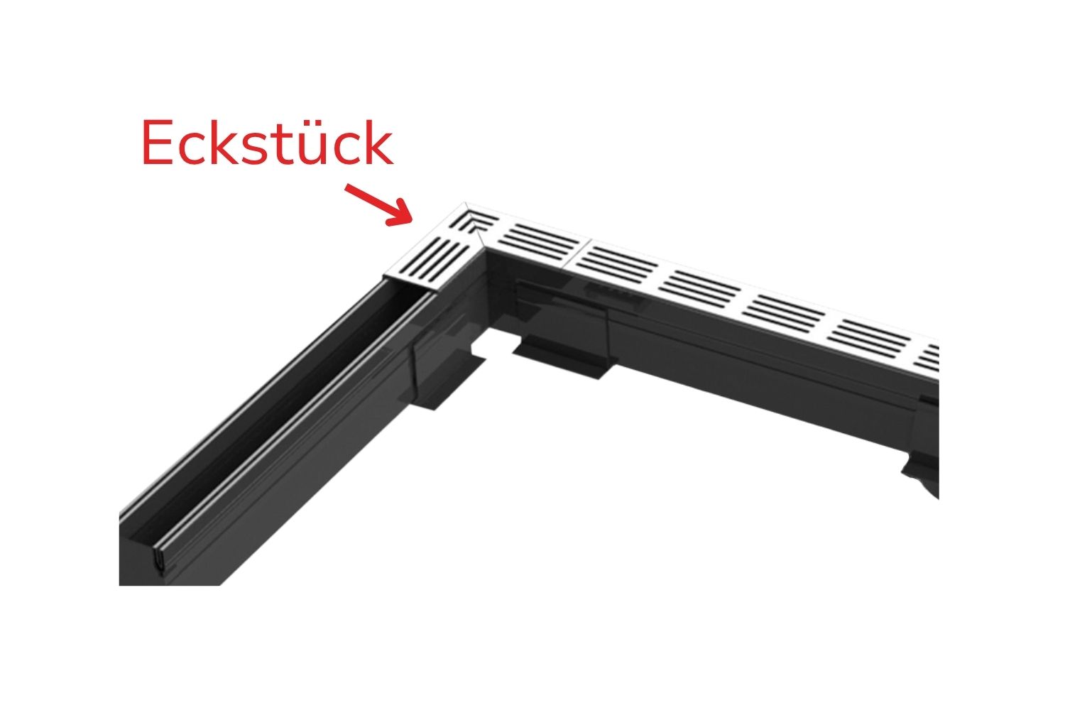 Eckstück für Entwässerungssystem U-Drain Pro schwarz eloxiert 