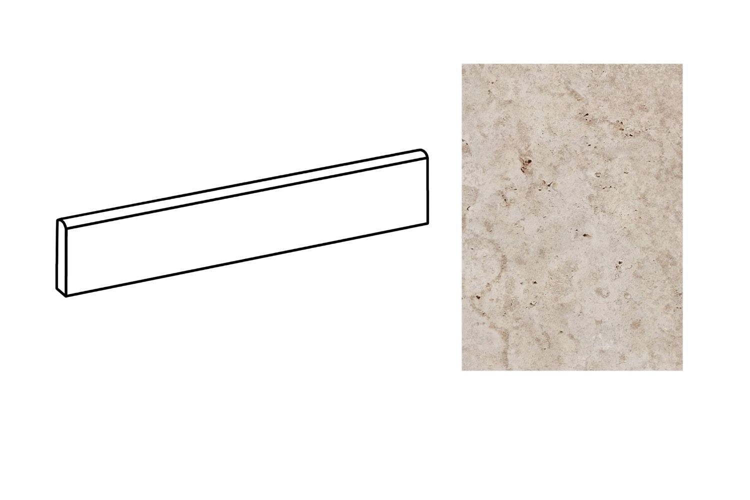 Fliesensockel Steinoptik 6,5x40 cm "In Falda Perlato Di Sicilia"