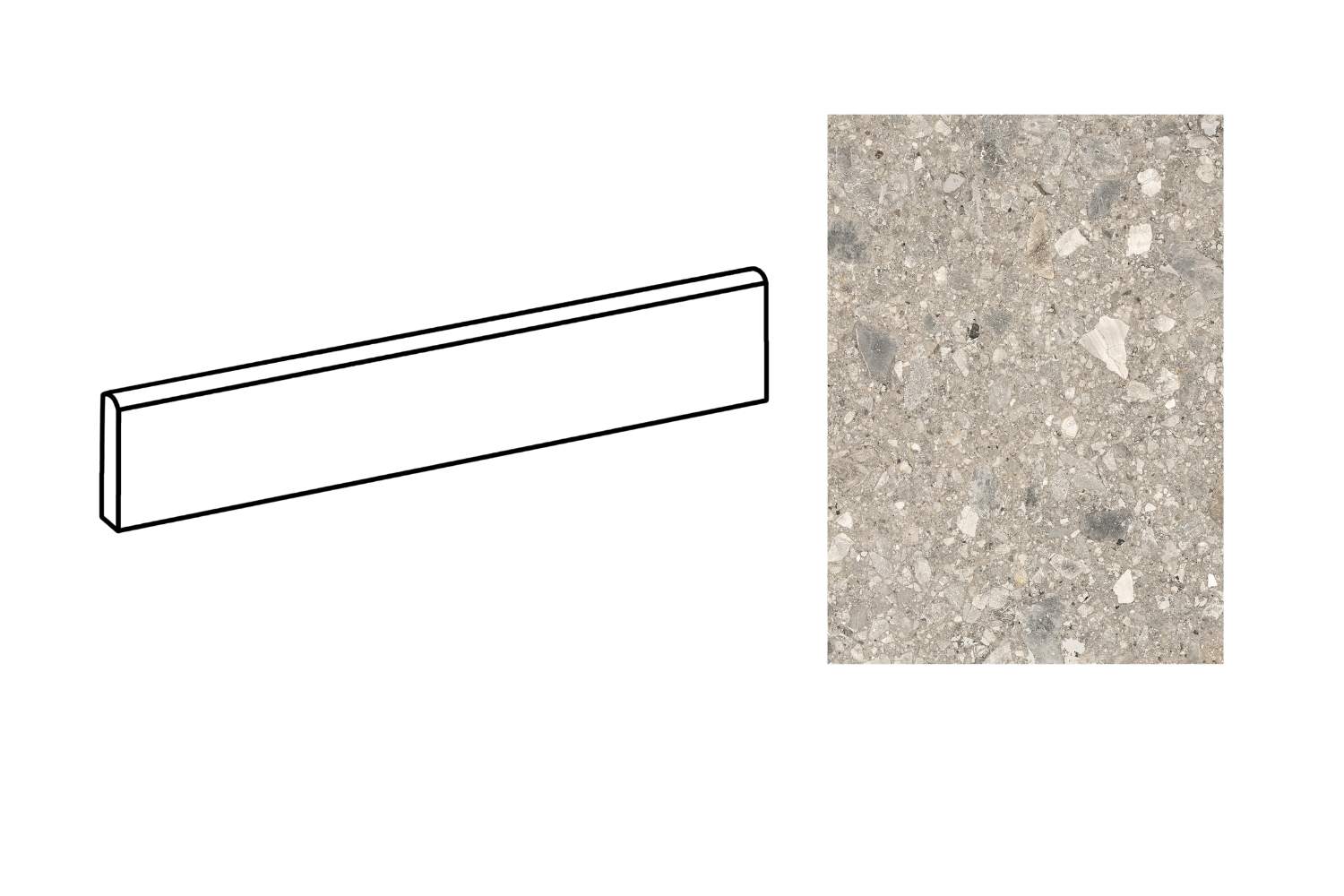 Fliesensockel Terrazzo-Optik 7x120 cm "Orobica Beige"