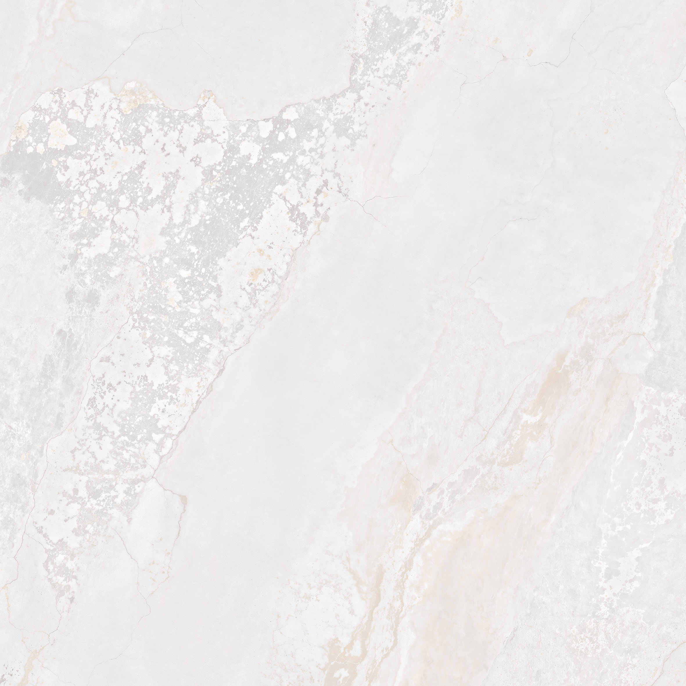 Fliese Metalloptik weiß glänzend 120x120cm "Planet White" Feinsteinzeug rektifiziert