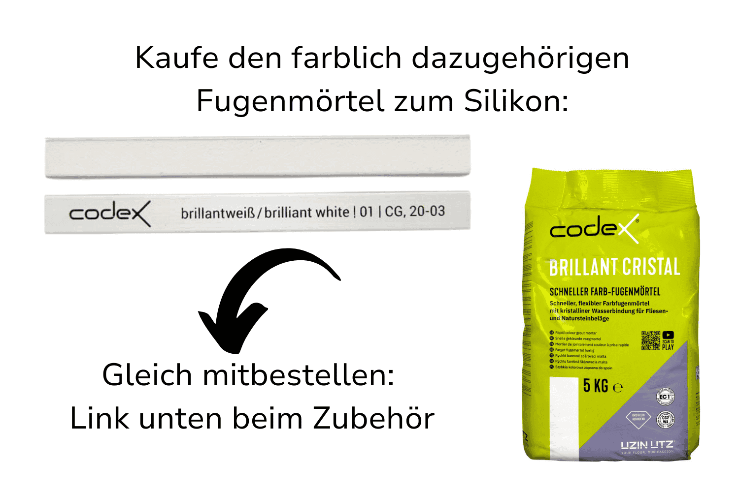 Silikon für Fugen "Codex SG 10" brillantweiß | Silikonfugen für Fliesen in Bad & Küche 0,31 L