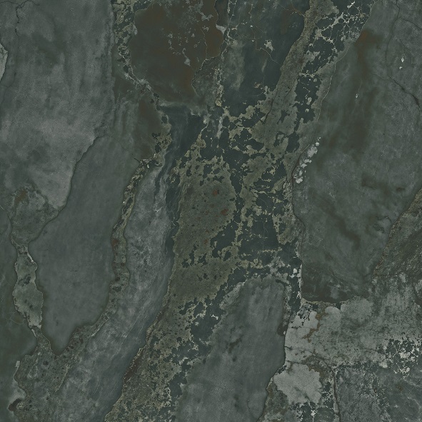 Fliese Metalloptik grün glänzend 120x120cm "Planet Green" Feinsteinzeug rektifiziert