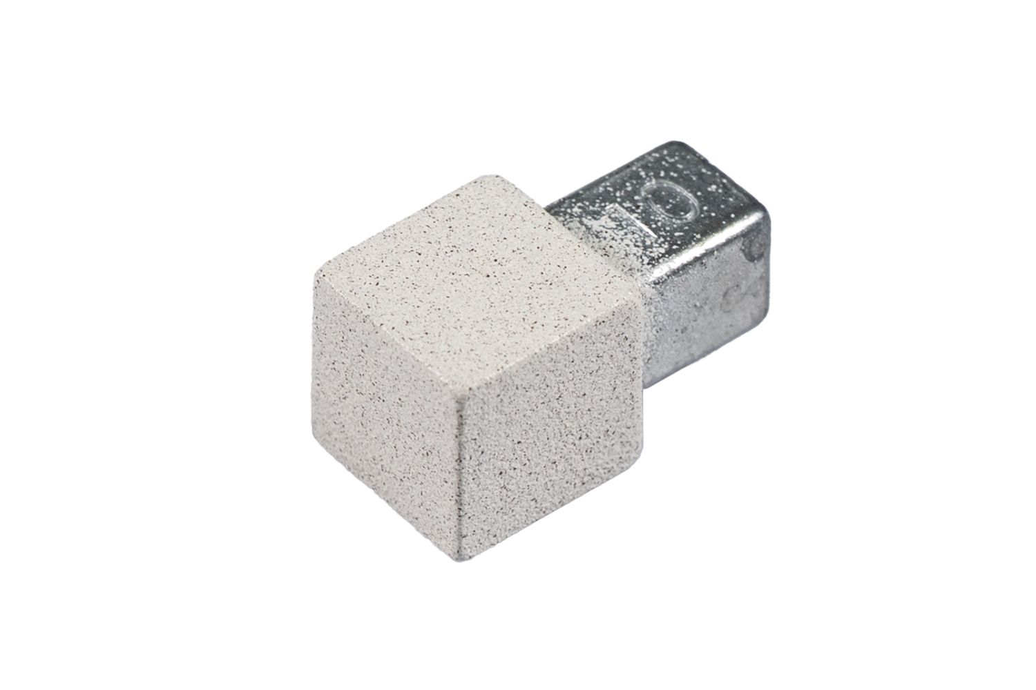 2 Stk. Dural Ecken für Fliesenprofil  SQUARELINE ROCKS Limestone Aluminium | Höhe 9 mm