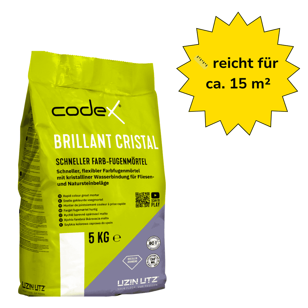 Fugenmörtel für Fliesen & Naturstein "Codex Brillant Cristal" schnell erhärtend flexibel 5 kg