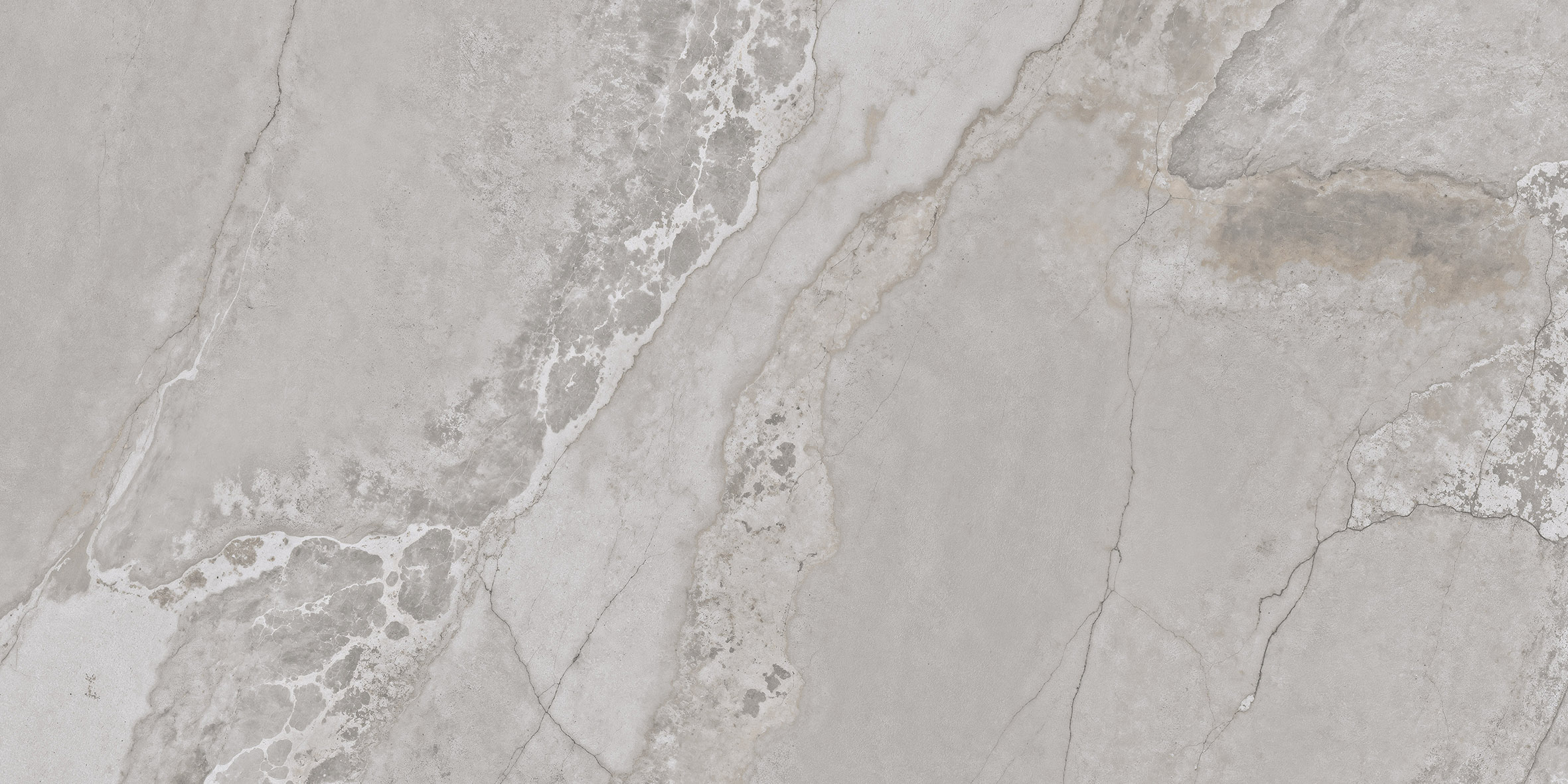Fliese Metalloptik grau glänzend 60x120cm "Planet Grey" Feinsteinzeug rektifiziert