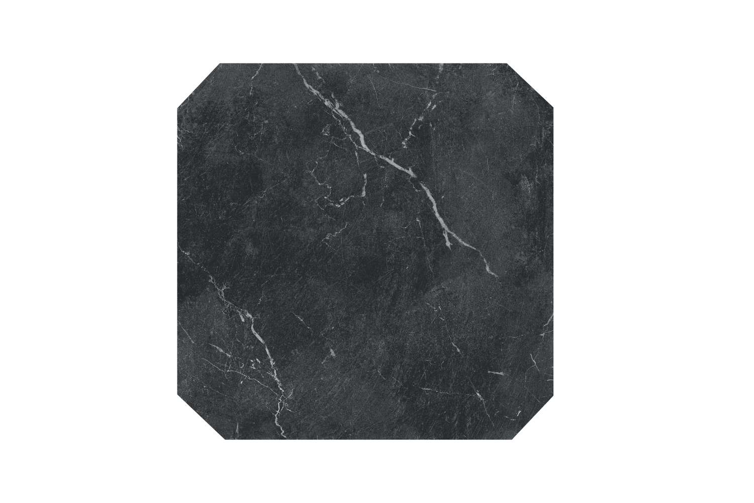 Achteck-Fliese schwarz Marmoroptik matt 30x30 cm „Marmo Nero“ Oktagon Feinsteinzeug rektifiziert