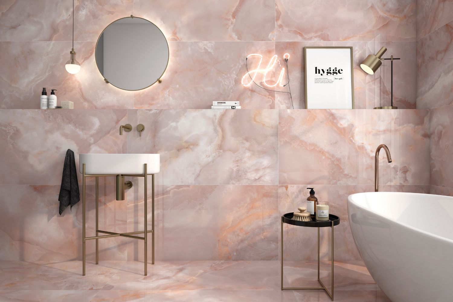 Fliese Marmoroptik rosa glänzend 60x120 cm "Onix Coral" Achatoptik rektifiziert Fliese Marmoroptik rosa glänzend 60x120 cm "Onix Coral" Achatoptik rektifiziert