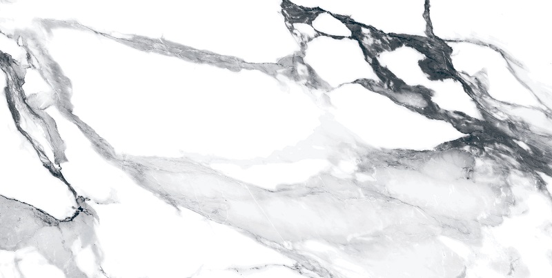 Fliese Paonazzetto-Marmoroptik weiß-grau matt 60x120 cm "Crash Blanco" rektifiziert