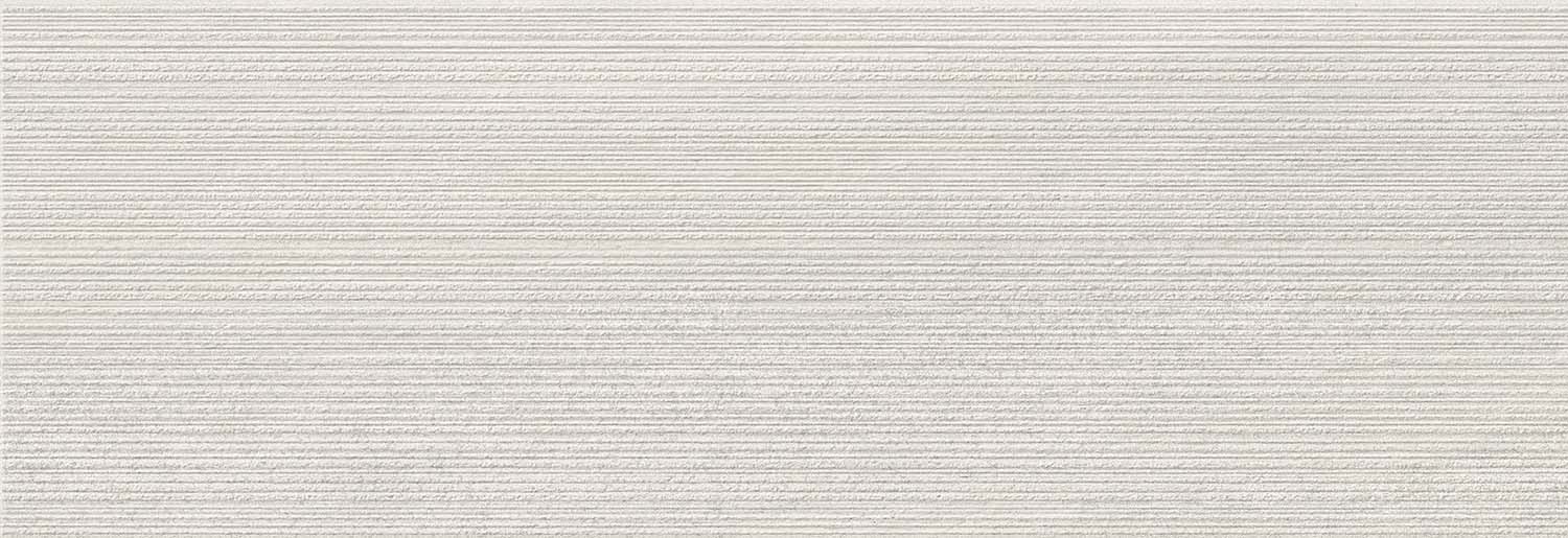 Wandfliese 3D Sandstein-Optik weiß 33,3 x 100 cm "Eddystone Blanco" Feinsteinzeug rektifiziert 
