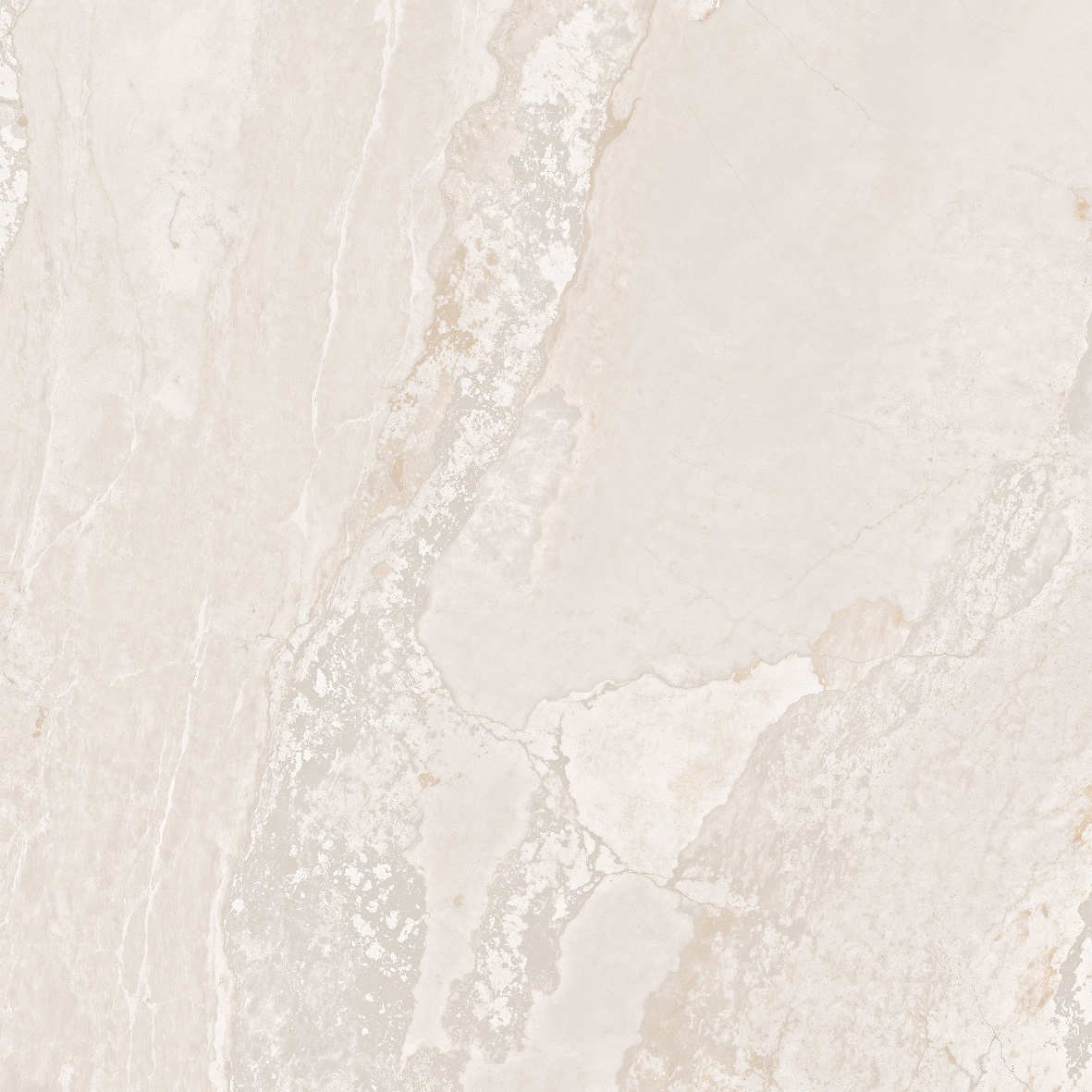 Fliese Metalloptik beige matt 120x120cm "Planet Cream" Feinsteinzeug rektifiziert - mit fühlbarer 3D-Struktur