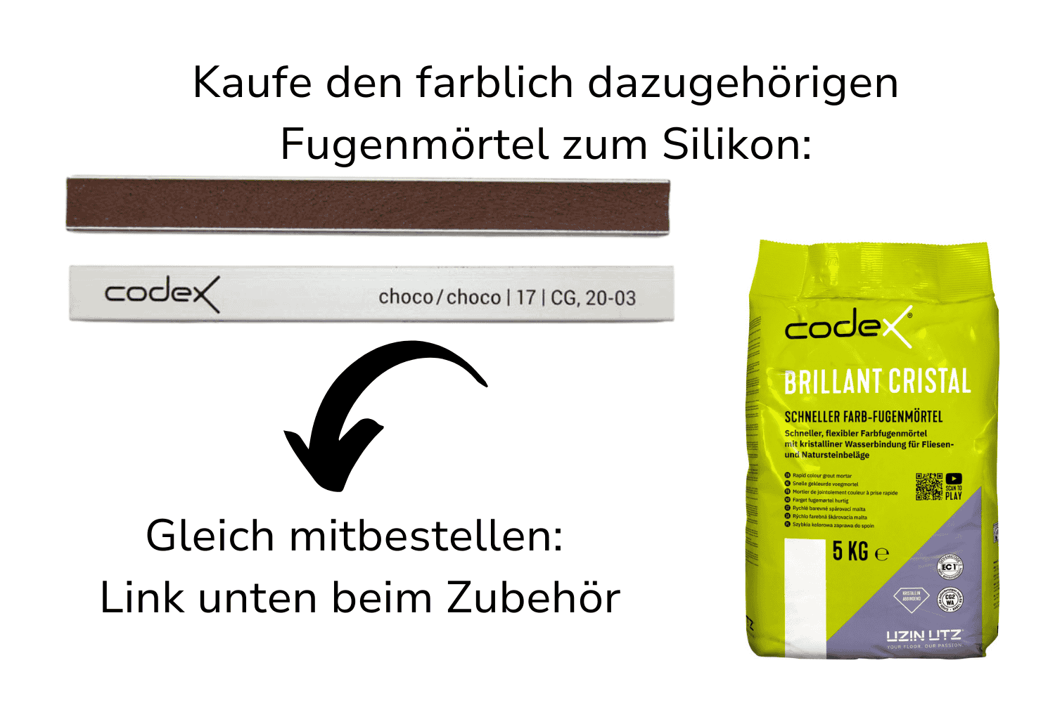 Silikon für Fugen "Codex SG 10" choco | Silikonfugen für Fliesen in Bad & Küche 0,31 L