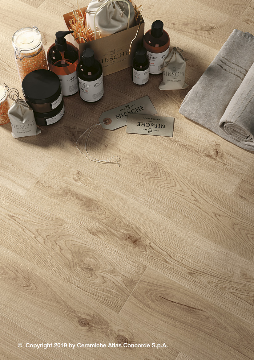 Fliese Holzoptik Eiche hellbraun Exence Vanilla Atlas Concorde