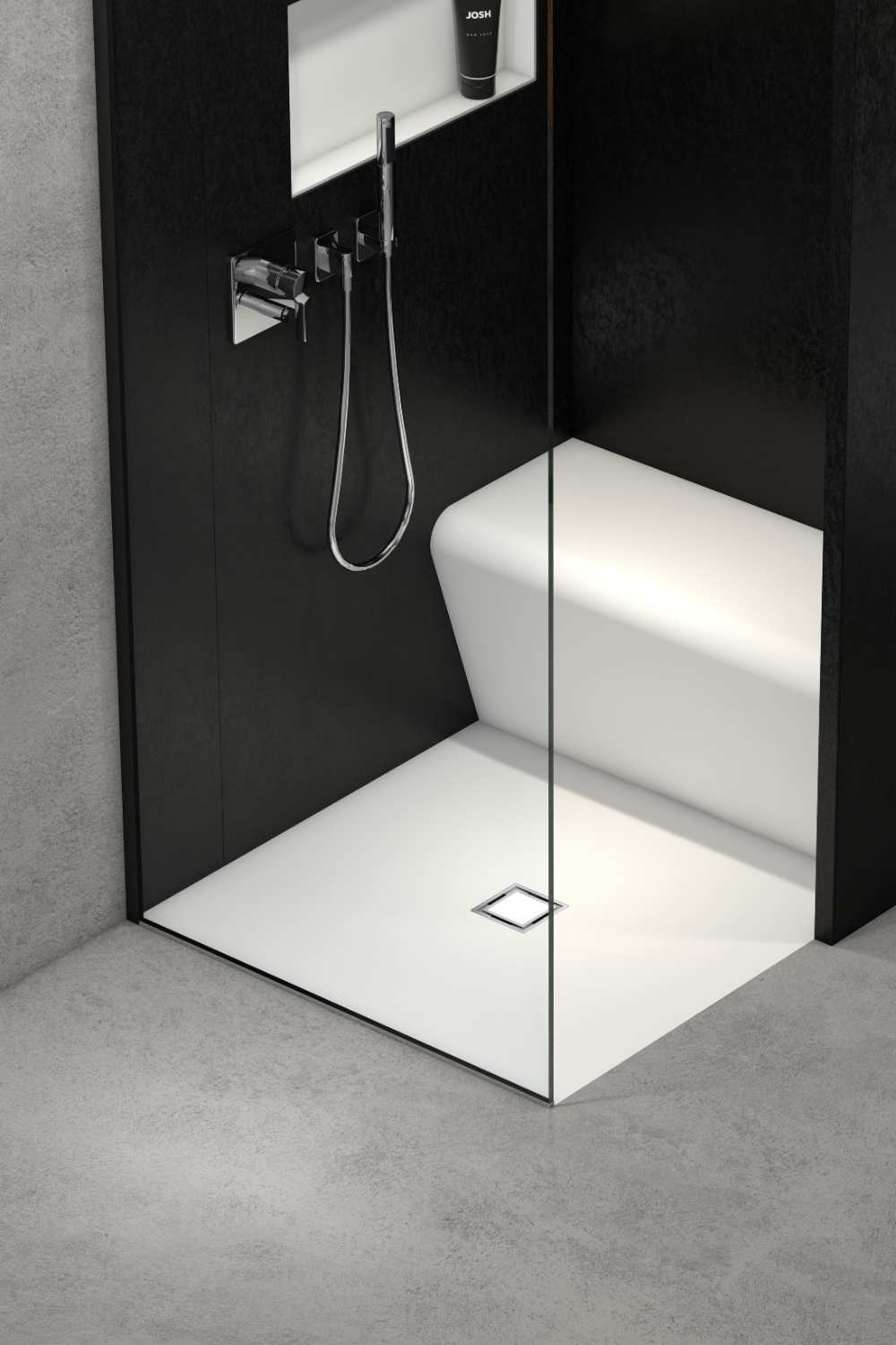wedi Sanoasa Top Sitzbank "Pure Weiß" – montagefertige Oberfläche 120x38x45,9 cm