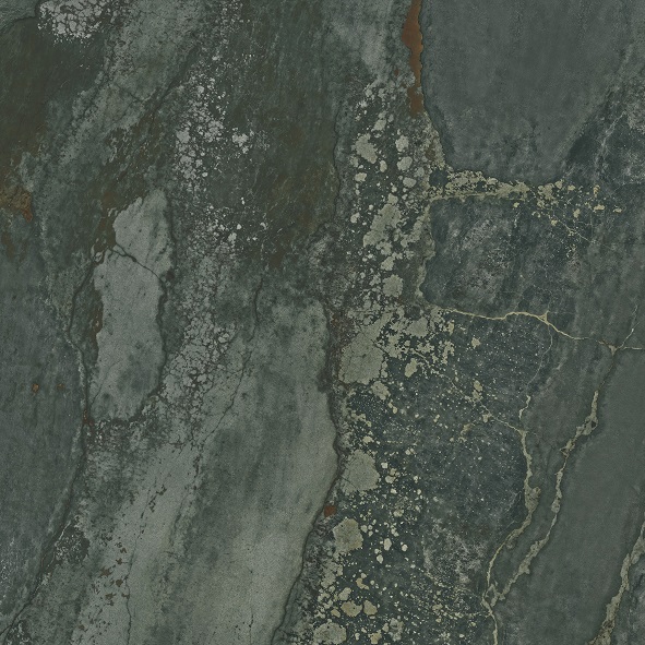 Fliese Metalloptik grün glänzend 120x120cm "Planet Green" Feinsteinzeug rektifiziert