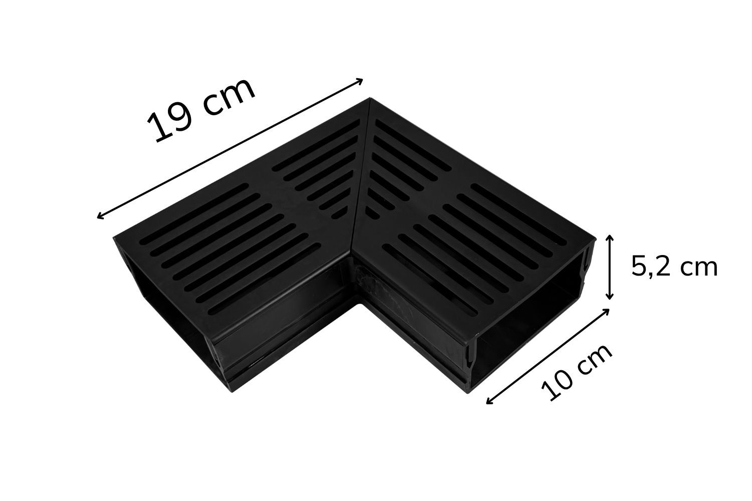 Eckstück für Entwässerungssystem U-Drain Pro schwarz eloxiert 