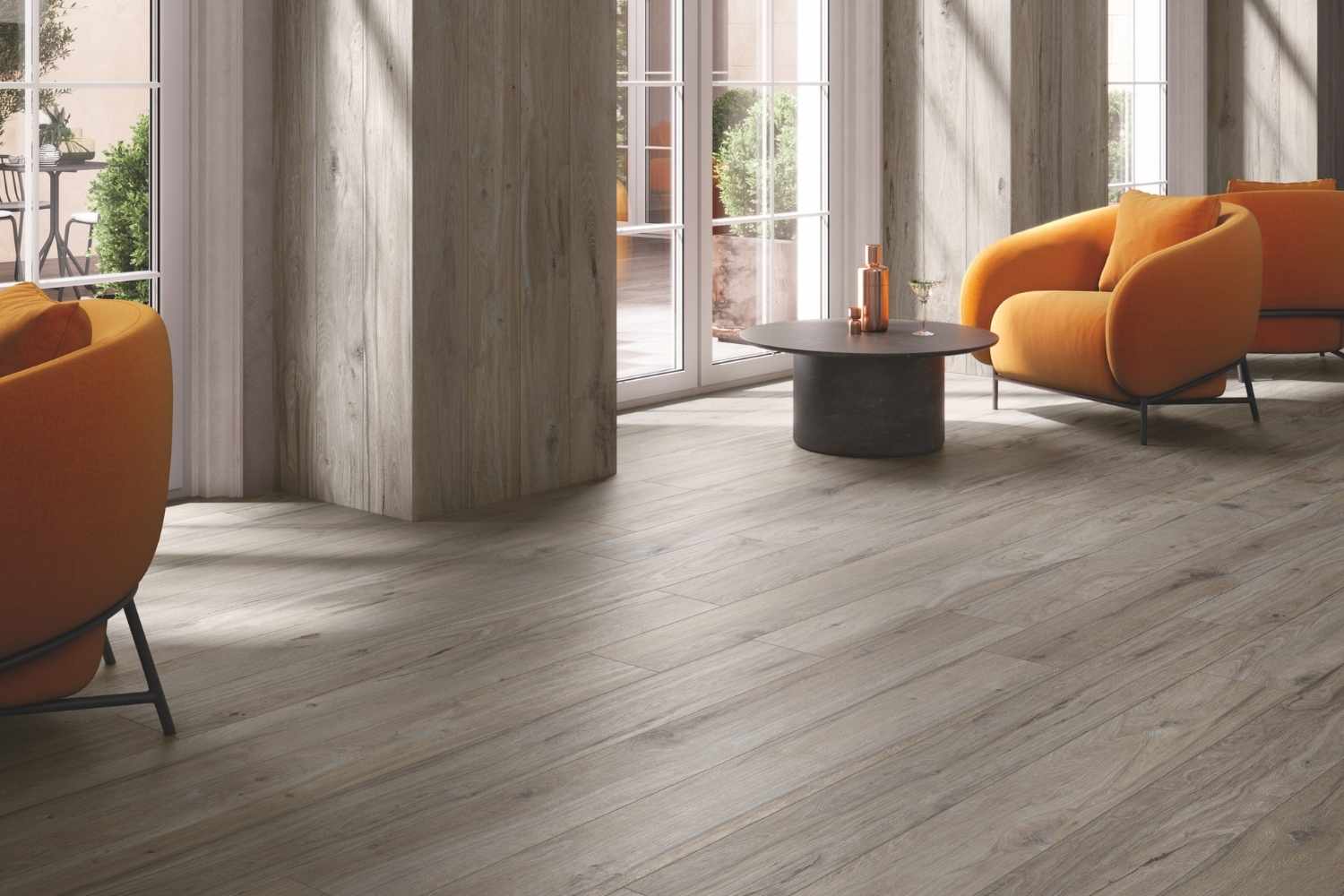 Fliese Holzoptik helle Eiche 20x120 cm "Briccole Tortora" rektifiziert