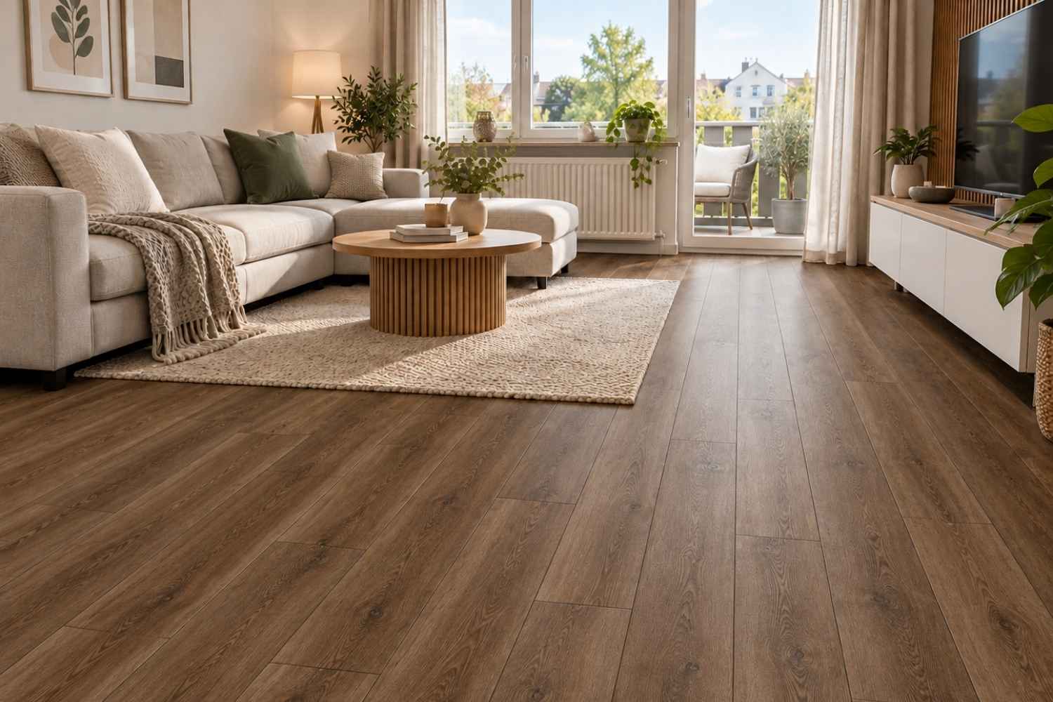 SPC Klick-Vinyl Holzoptik 18,2x122x0,5 cm matt "Arancio Braun" mit Trittschalldämmung
