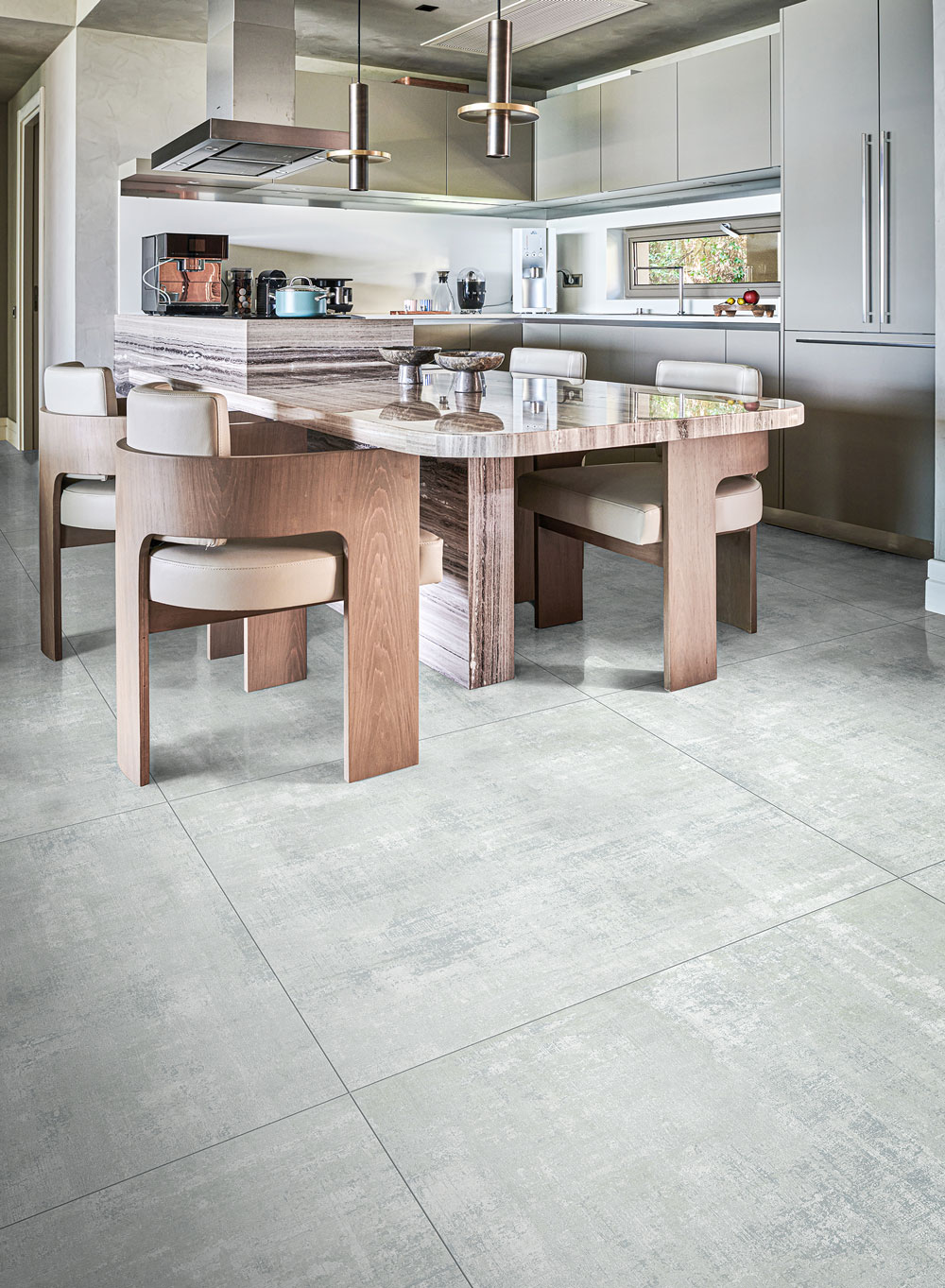 Bodenfliese Aparici Milano White Textiloptik Teppichoptik weiß in Küche Bodenfliese Aparici Milano White Textiloptik Teppichoptik weiß in Küche