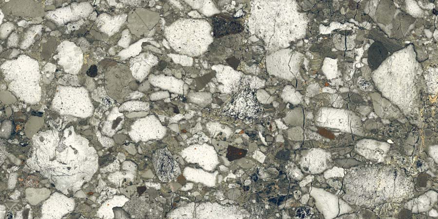 Fliese Terrazzo-Steinoptik grün matt 60x120 cm "Veni Emerald" rektifiziert
