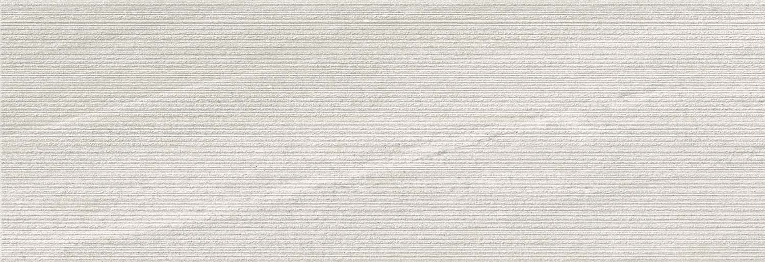 Wandfliese 3D Sandstein-Optik weiß 33,3 x 100 cm "Eddystone Blanco" Feinsteinzeug rektifiziert 