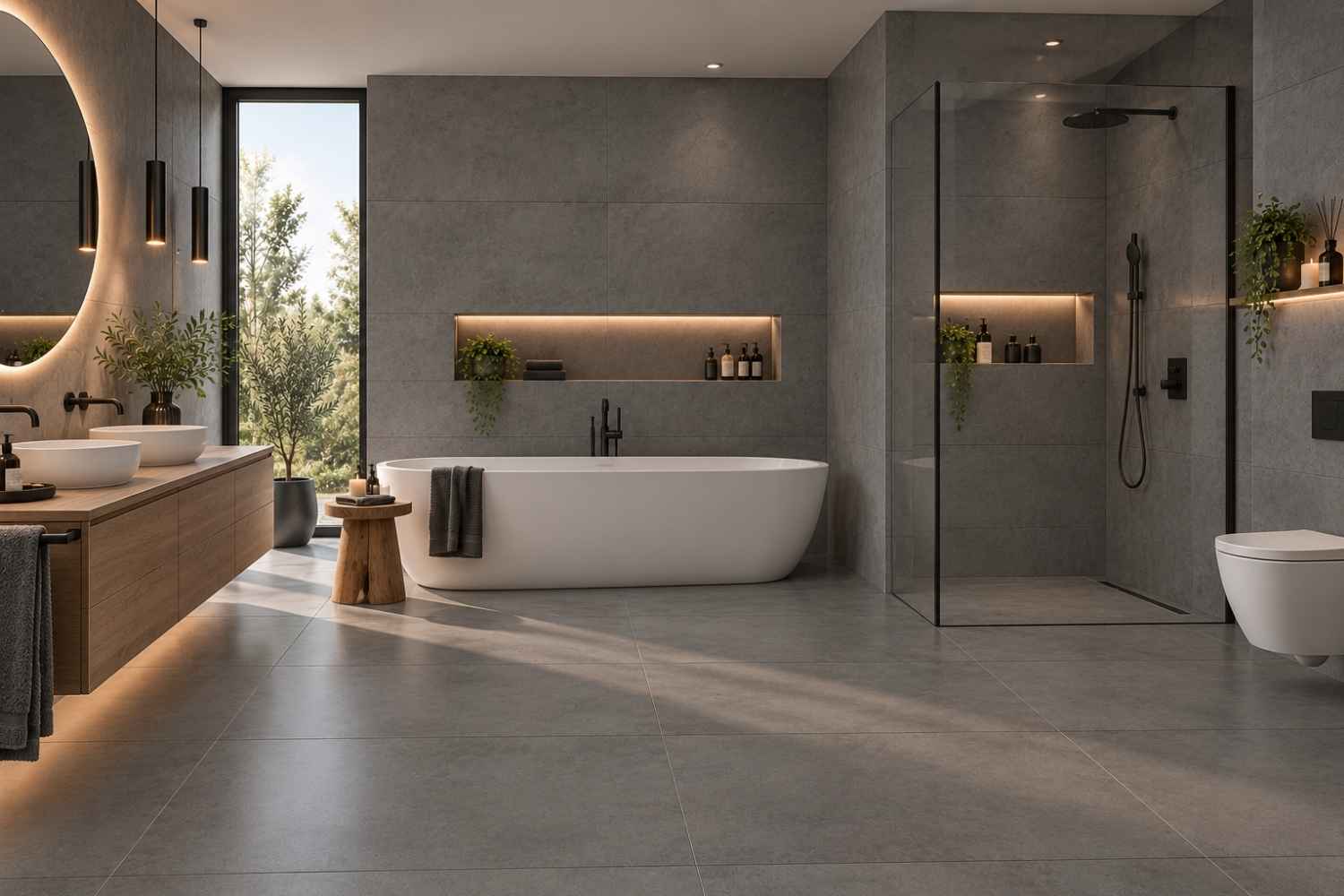 Restposten Fliese Betonoptik Dunkelgrau 60x120 cm matt "Steuler Habitat Lava" Kerateam Feinsteinzeug rektifiziert