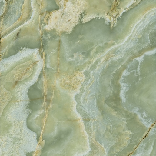 Fliese Achat-Marmoroptik hellgrün "Onice Iride Giada" grün glänzend