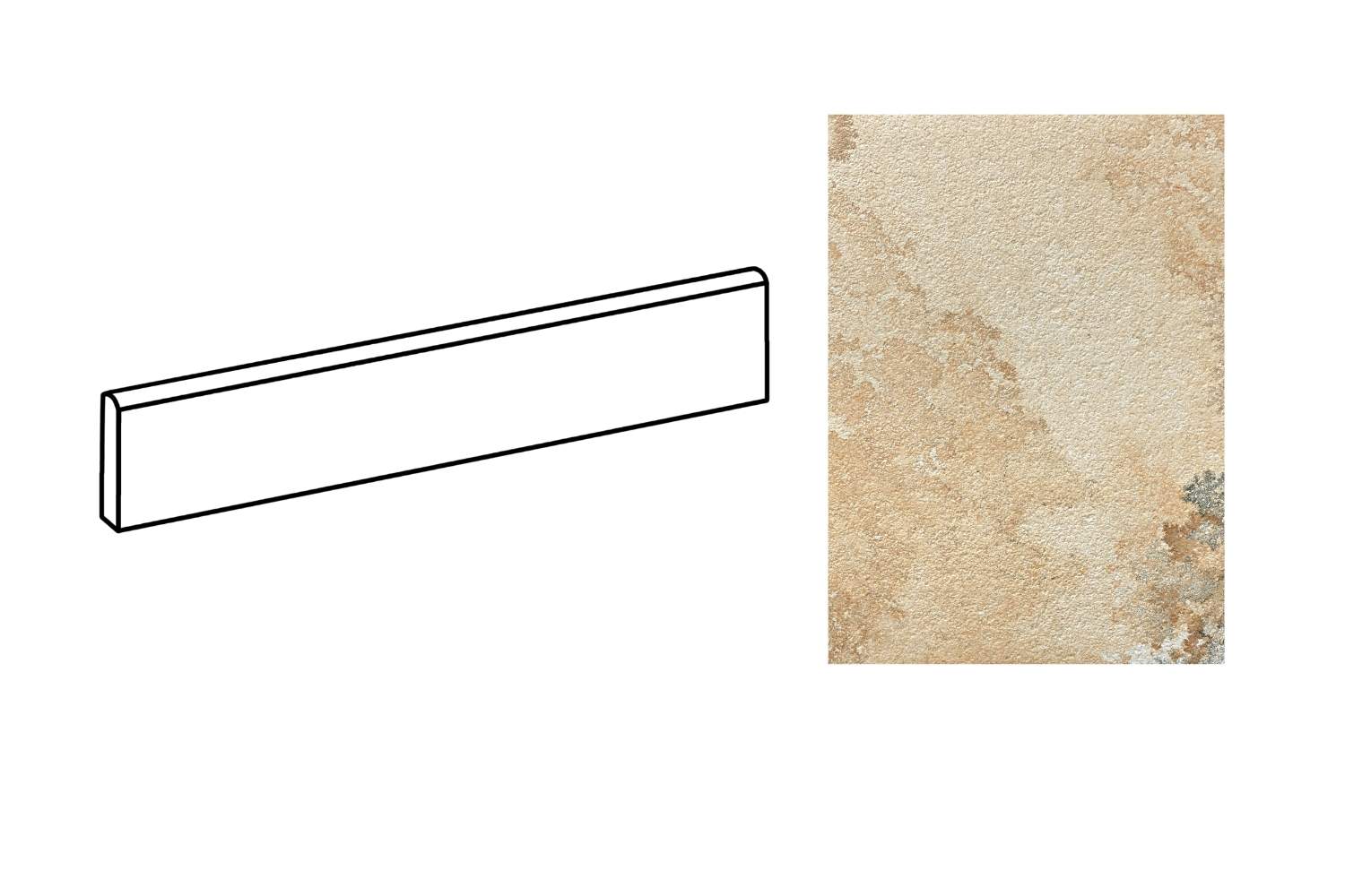 Fliesensockel Solnhofener Natursteinoptik beige matt 7x60 cm