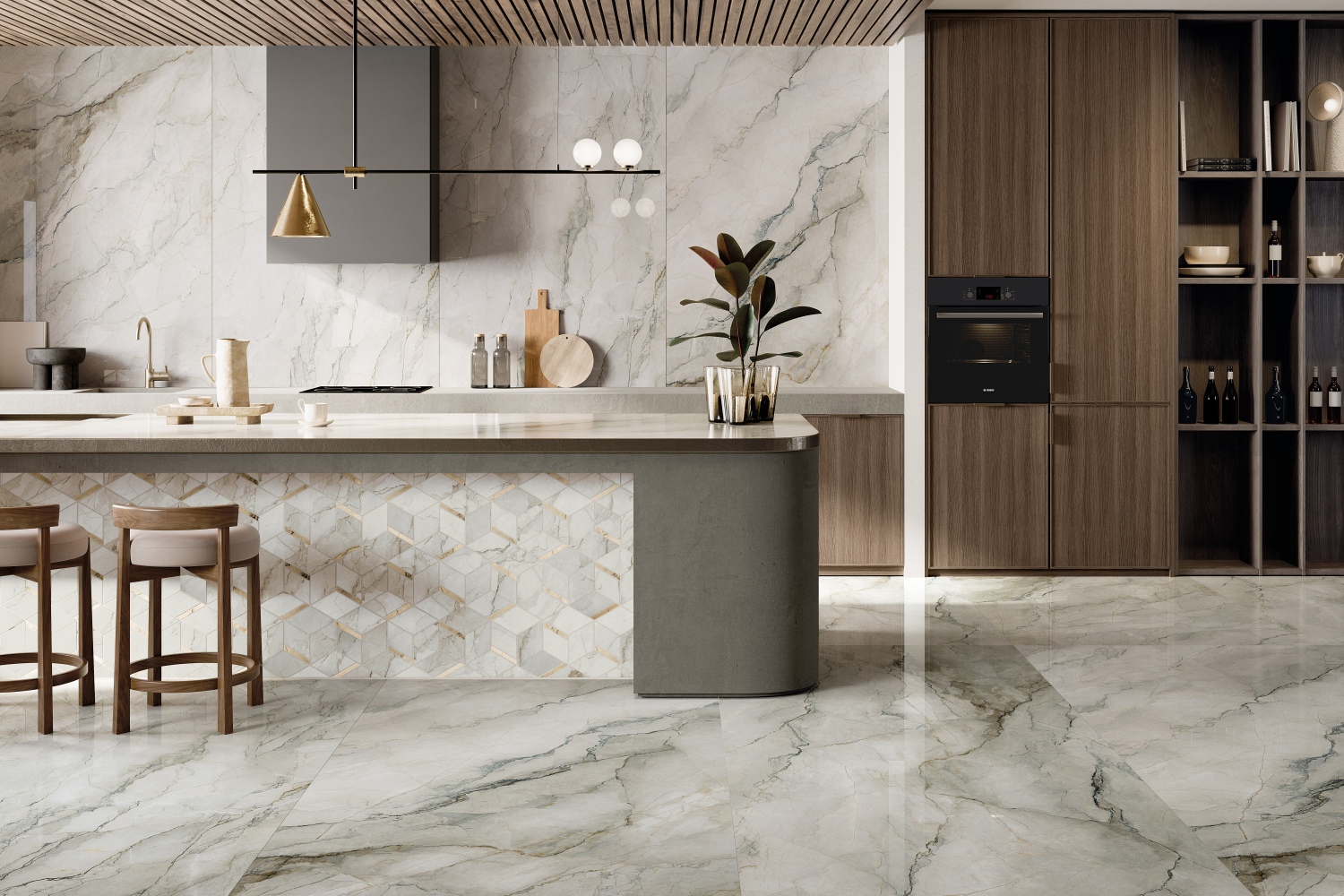Ambiente La Fabbrica Fliese Marmoroptik Bolgheri Stone Sage 60x120 cm Ambiente La Fabbrica Fliese Marmoroptik Bolgheri Stone Sage 60x120 cm