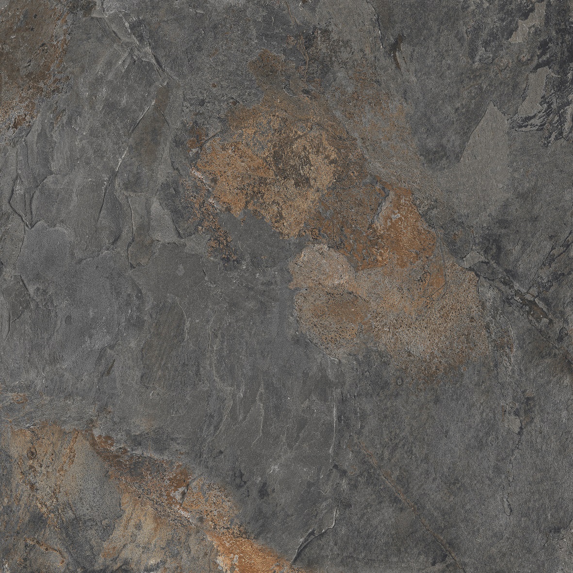 Fliese Natursteinoptik grau-blau matt 120 x 120cm "Nebula Cobalt" Feinsteinzeug mit fühlbarer 3D-Steinstruktur