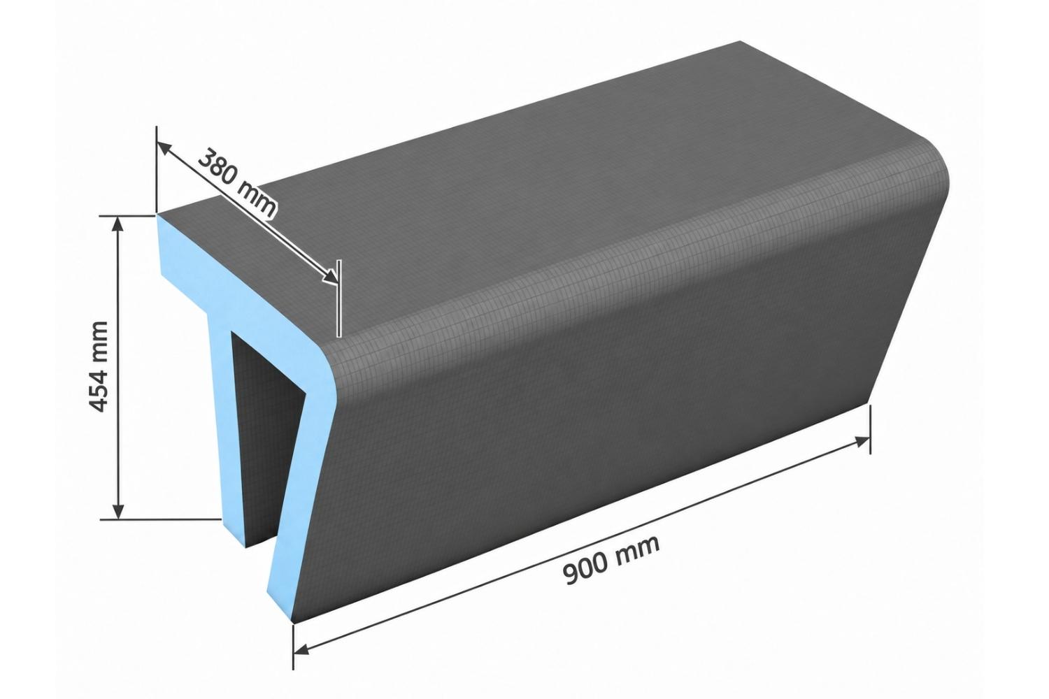 wedi Sanoasa Sitzbank – befliesbare Duschbank gerundet 900×380×454 mm