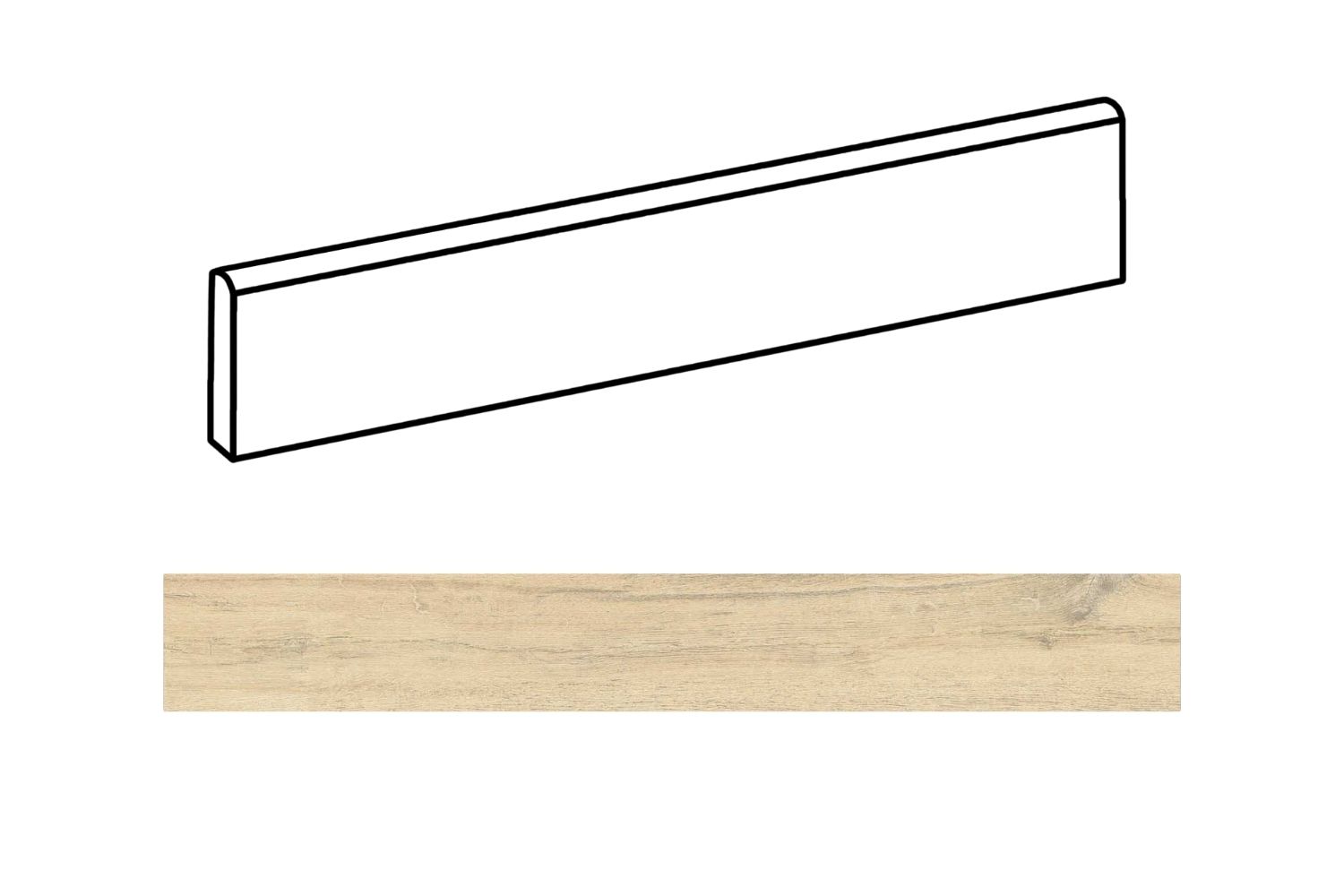 Fliesensockel Holzoptik 7,5x120cm "Bark" in 4 Farben