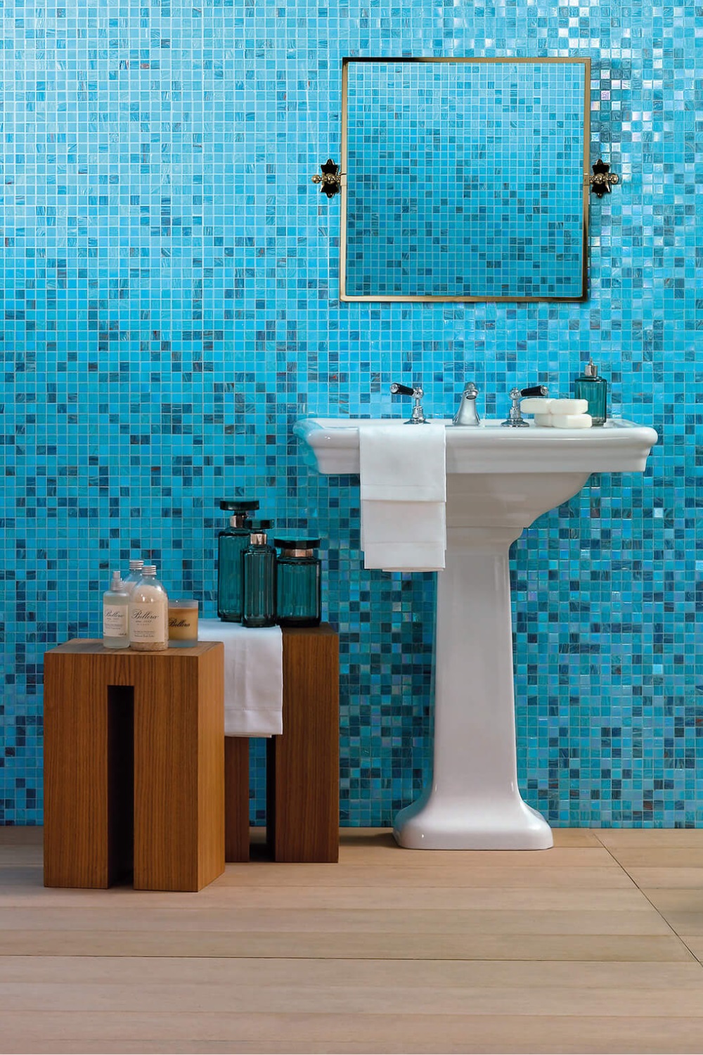 Bisazza Glas Mosaik "Sophia" hellblau mix glitzernd 
