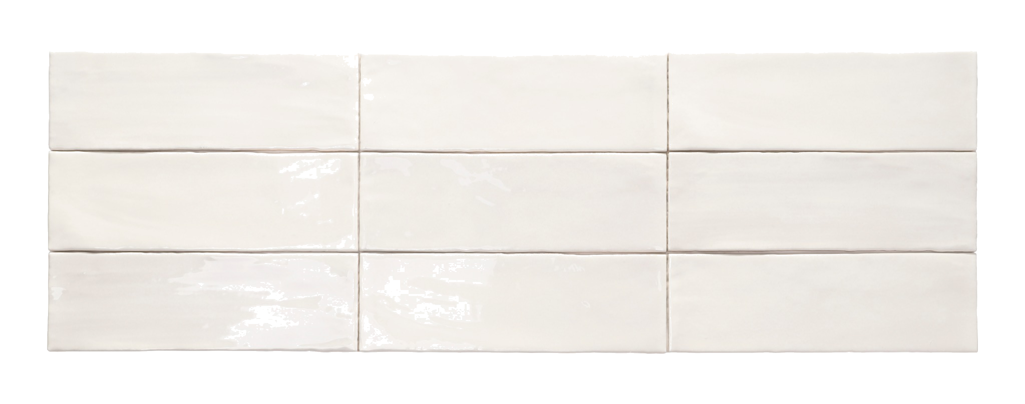 Fliese unregelmäßige Oberfläche 7,5x23 cm "Marrakesh Glow Blanco" weiß glänzend 