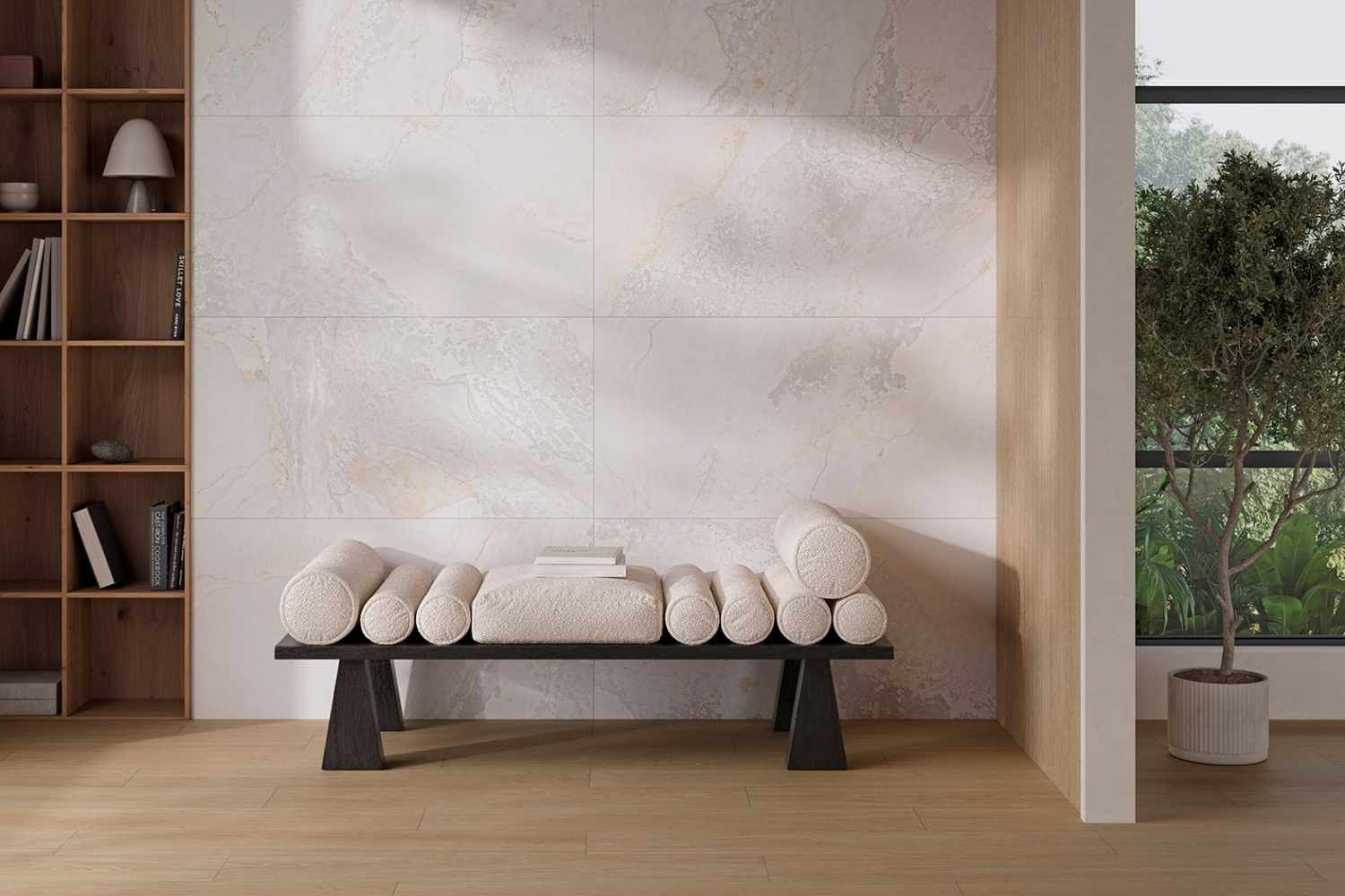 Fliese Metalloptik weiß matt 60x120cm "Planet White" Feinsteinzeug rektifiziert - mit fühlbarer 3D-Struktur