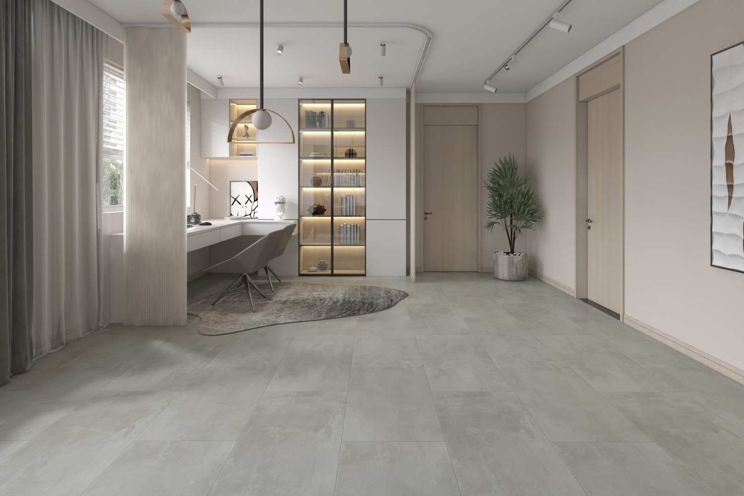 SPC Klick-Vinyl Betonoptik grau 46x92x0,6cm matt "Stone Anthrazit" mit Trittschalldämmung