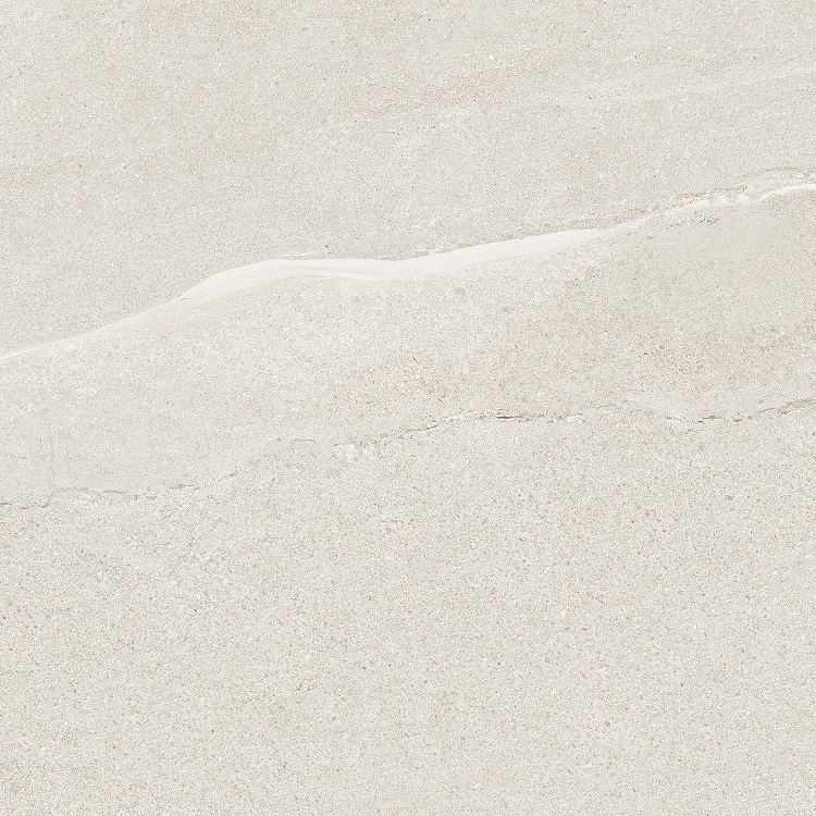 Fliese Sandstein-Optik weiß 60 x 60 cm "Eddystone Blanco" Feinsteinzeug rektifiziert