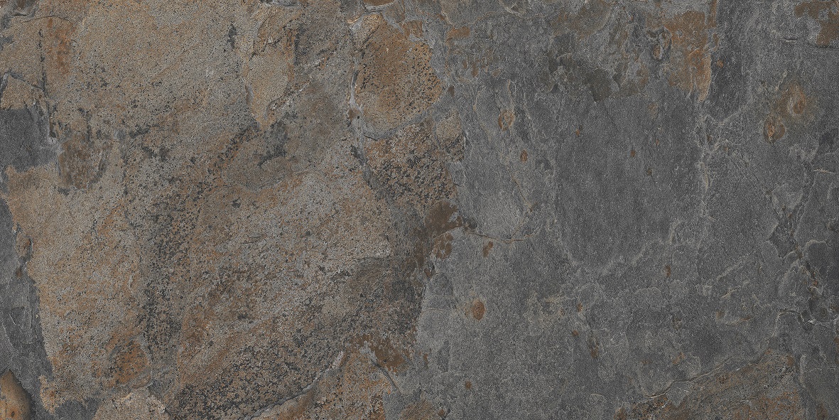 Fliese Natursteinoptik grau-blau matt 60 x 120 cm "Nebula Cobalt" Feinsteinzeug mit fühlbarer 3D-Steinstruktur