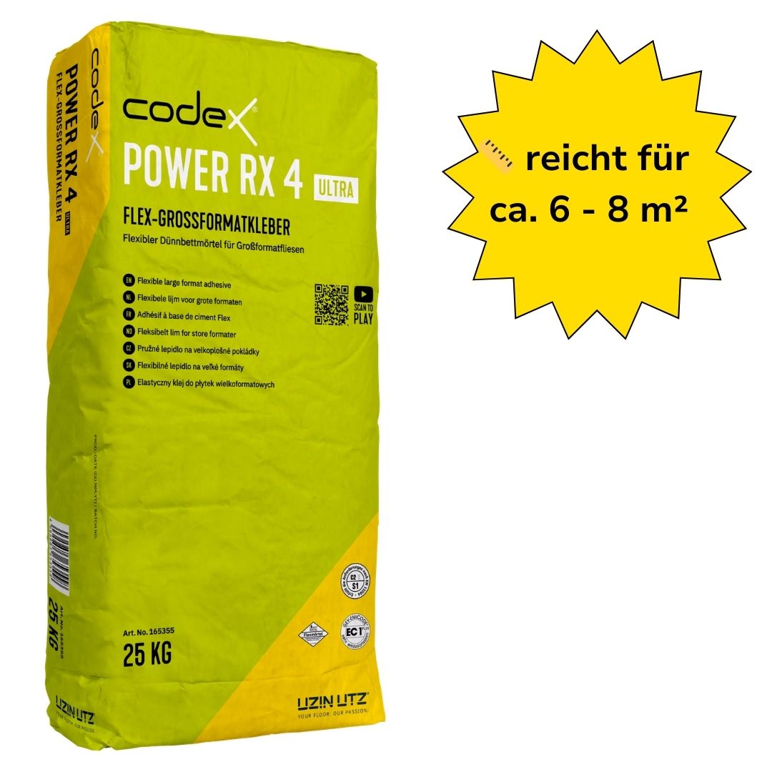 Fliesenkleber Schnellkleber "Codex Power RX 4 Ultra" Flex-Großformatkleber 25 kg