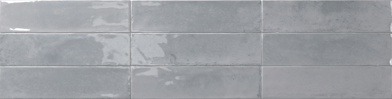 Fliese unregelmäßige Oberfläche 7x28 cm "Agadir Piedra" grau glänzend Feinsteinzeug  